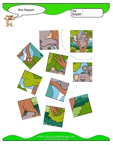 Kes Yapıştır Çalışma Sayfaları